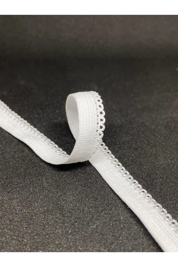 Lastik BEYAZ faredişi desenli 8mm- 5mt iç çamaşır Lastiği 1 Paket 5Mt