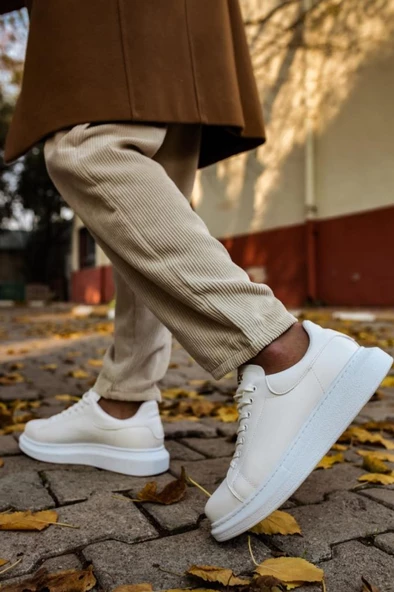 Yüksek Taban Günlük Ayakkabı 044 Beyaz - Resim 6