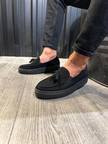 Günlük Spor Klasik Ayakkabı 717 Siyah Süet (Siyah Taban) ürün görseli