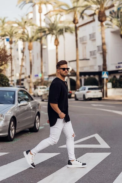 CH251 Garni BT Erkek Ayakkabı BEYAZ/SİYAH - Resim 3