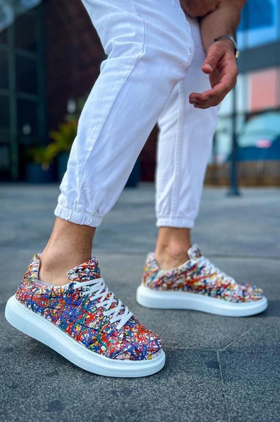 CH254 CBT Pittura Erkek Ayakkabı 537 CRAZY SPLUSH BEYAZ - Resim 3