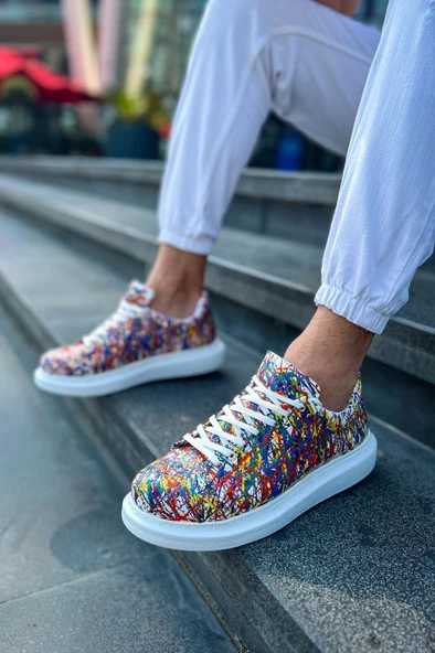 CH254 CBT Pittura Erkek Ayakkabı 537 CRAZY SPLUSH BEYAZ - Resim 2