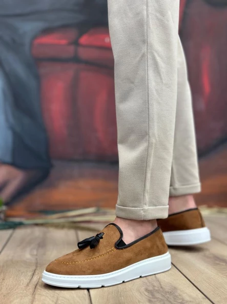 BA0005 Bağcıksız Yüksek Taban Klasik Püsküllü Corcik Erkek Ayakkabı - Resim 3