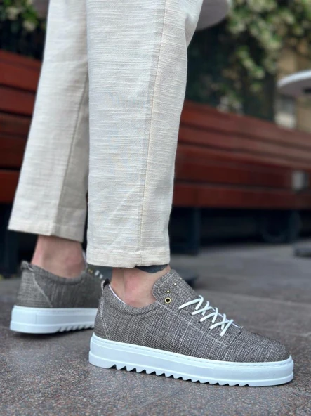 BA0152 Bağcıklı Yüksek Taban Kahve Kırçıllı Erkek Ayakkabı - Resim 2