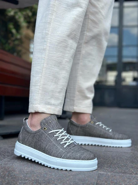 BA0152 Bağcıklı Yüksek Taban Kahve Kırçıllı Erkek Ayakkabı - Resim 3