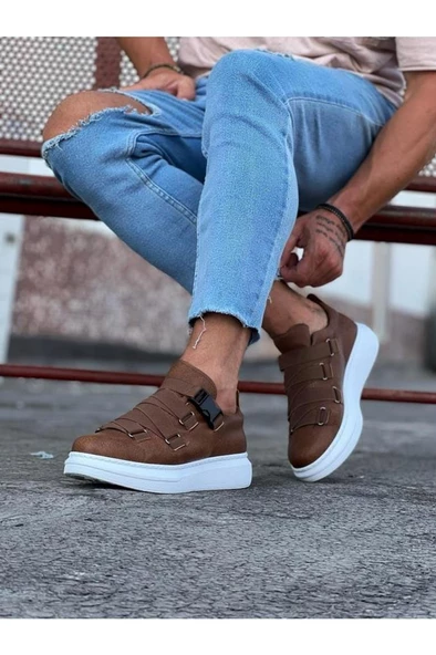 WG033  Taba Erkek Yüksek Taban  Ayakkabı - Resim 2