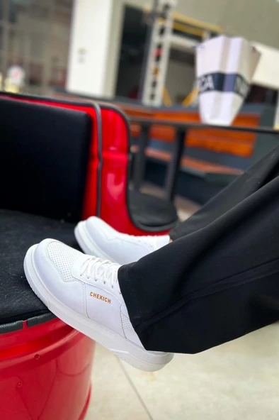 CH075 İpekyol Beyaz Taban Erkek Ayakkabı BEYAZ - Resim 2