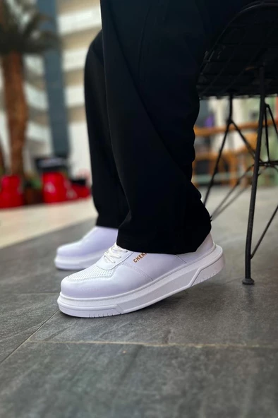 CH075 İpekyol Beyaz Taban Erkek Ayakkabı BEYAZ - Resim 3