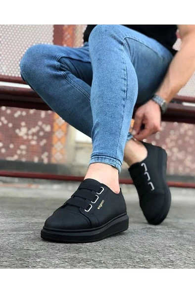 Wagoon WG026 Kömür Kalın Taban Casual Erkek Ayakkabı - Resim 2