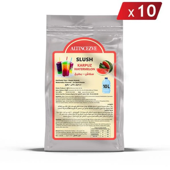 Altıncezve Ice Slush Karlı Buzlu Karlama Tozu | Karpuz 1.250 Gr - 10 L x 10 Adet