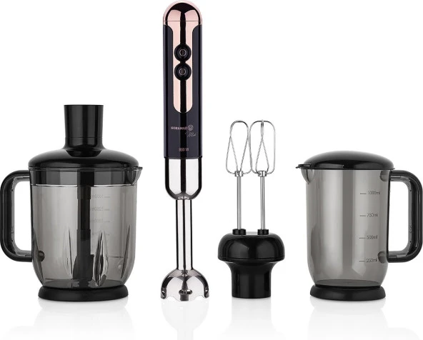 Korkmaz Mia Mega Siyah Rosegold Deluxe Blender Set A447-15