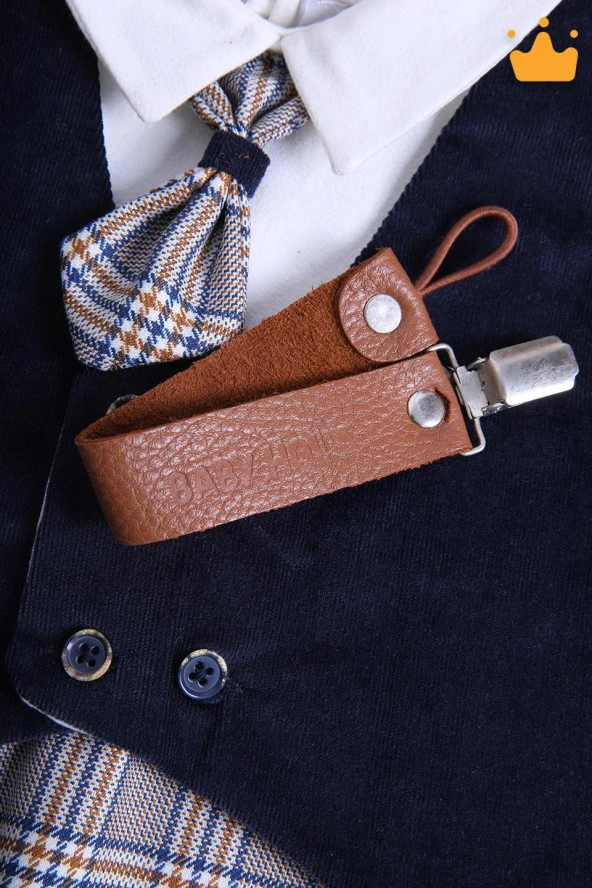 Babyhola Hakiki Deri Emzik Askısı Zinciri Özel Ambalajlı Bebek Hediyelik Taba 1072 - 3