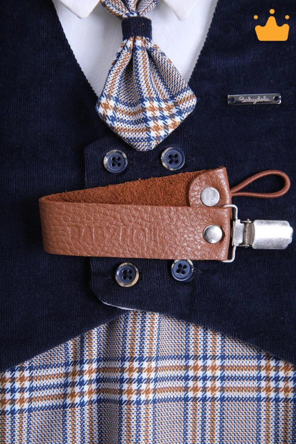 Babyhola Hakiki Deri Emzik Askısı Zinciri Özel Ambalajlı Bebek Hediyelik Taba 1072 - 4