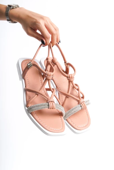 MİA026-1513 Günlük Kadın S0m0n Tatil Sandaleti - Resim 3