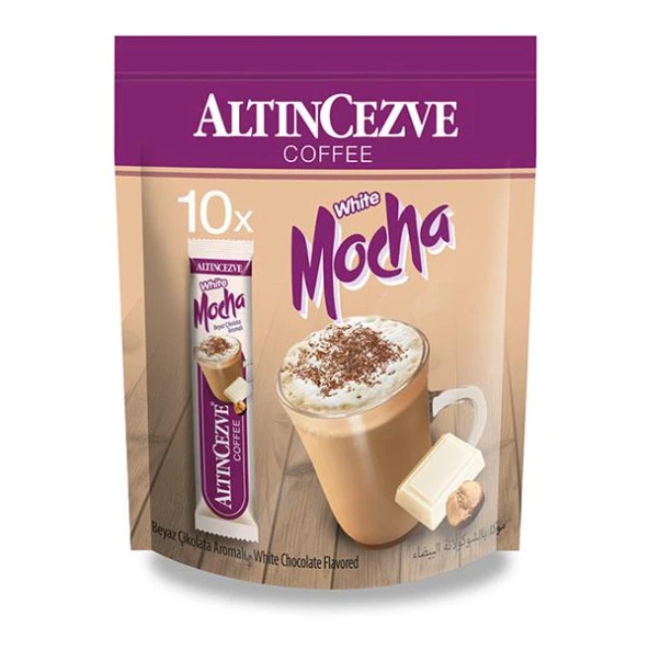 Altıncezve 3ü1 Arada | Üçü bir arada White Mocha Beyaz Çikolata Aromalı 10′ lu Paket (Tek İçimlik) -17 Gr x 10 Adet