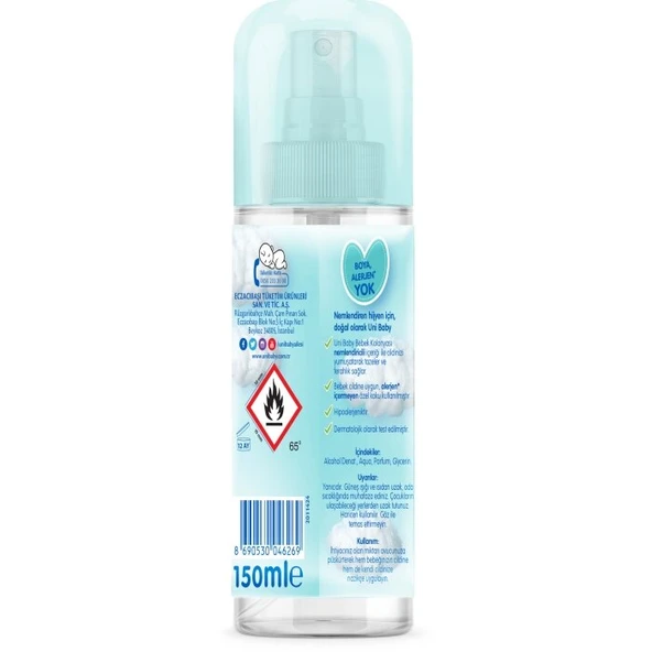Uni Baby Bebek Kolonyası 150ML Nemlendiricili/Bebeksi Dokunuş (5 Li Set) - 2