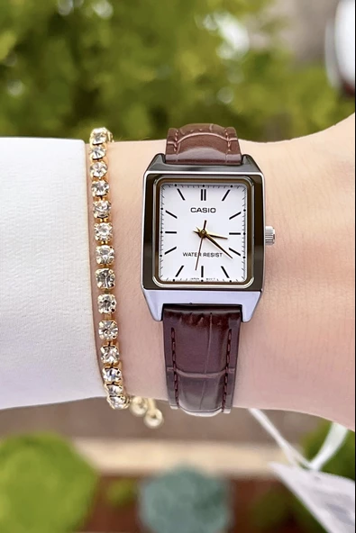 Casio CSISTE40 Kasası Gümüş Kordonu Kahverengi Renk Hediye Paketli Kadın Kol Saati - 3