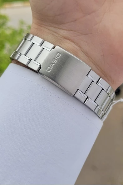 Casio CSISTE15 Kadranı Beyaz Kordonu Gümüş Renk Takvim ve Günlü Hediye Paketli Erkek Kol Saati - Resim 6