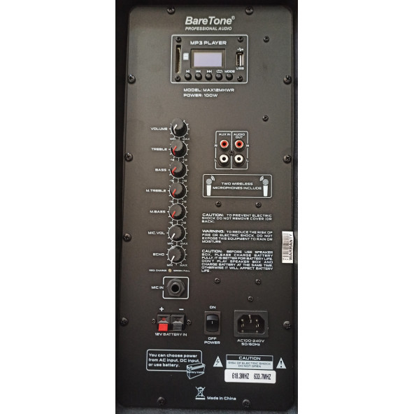 Baretone Max-12 Taşınabilri Anfi Hoparlör - 2