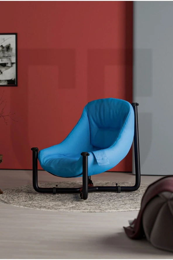 Çavdar Group Comfort Tekli Relax Koltuk Puf Minder Tek Kişilik Mini Rahat Koltuk Turkuaz