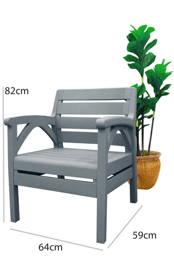 Violet Marbella Gri  4 Kişilik Minderli Oturma Grubu - Resim 2