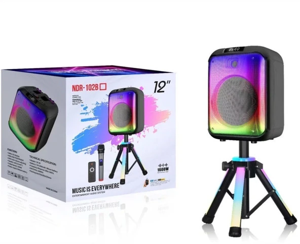 Nodar NDR102B Bluetooth Hoparlör 12 İnç Rgb Led & Mikrofon & Kumanda & Woofer & Tweeter - 3