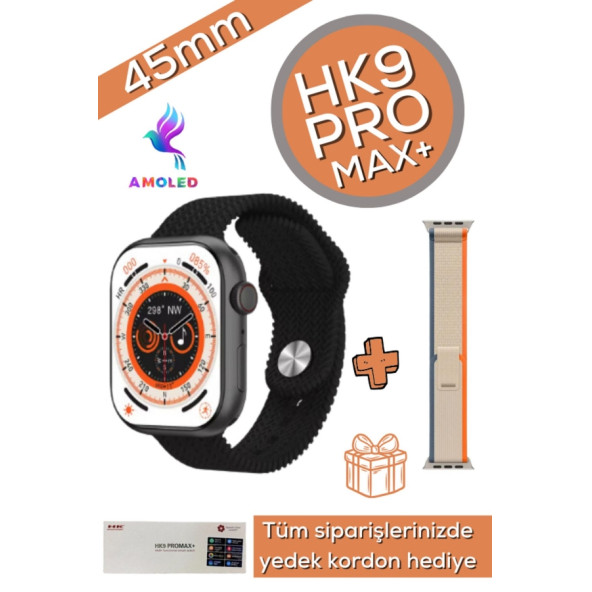HK9 PRO MAX+ 2 Gb Dahili Hafıza/chat Gpt/3d Animasyonlu Gen 4 Amoled Watch 10 Akıllı Saat