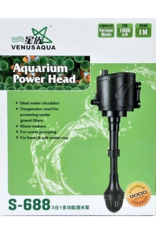 Venus Aqua S-688 Yedek Akvaryum Filtresi 1000L/H