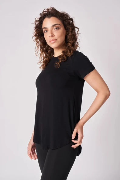 Kadın Oversize Bisiklet Yaka Kısa Kollu Tişört  2XL Haki - Resim 6