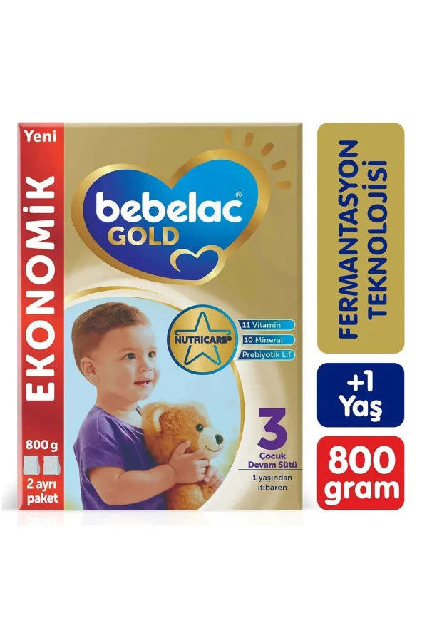 Bebelac Gold 3 Devam Sütü 800 gr 1 Yaşından Itibaren