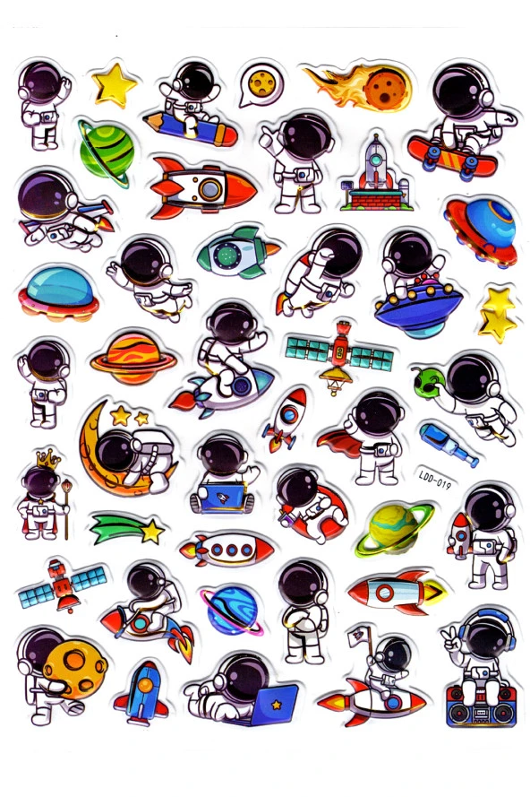 Sticker Kabartmalı Stiker Defter Planlayıcı Etiket (Ldd019)-24x19cm - Astronot