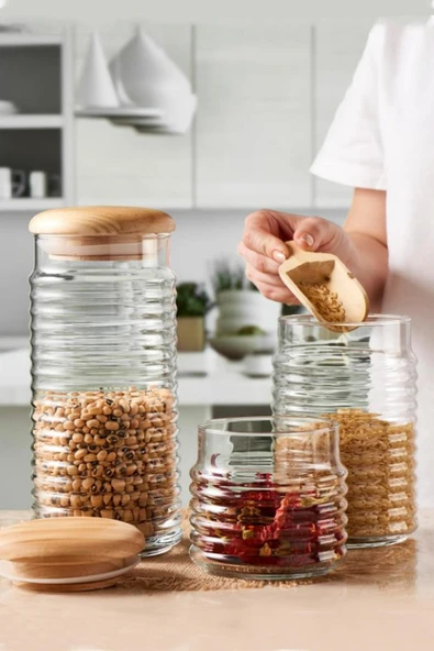 Paşabahçe 3'Lü Babylon Kavanoz Seti 1500cc-1120cc-665cc ürün görseli 1