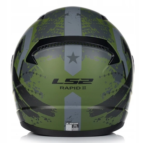 LS2 Rapıd 2 Thunder Bırds Kapalı Motosiklet Kaskı Mat Yeşil-siyah-gri - 4