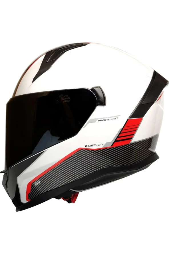 Mts M-910 Helmet Beyaz Motorcu Kaskı Full Face Güneş Vizörlü