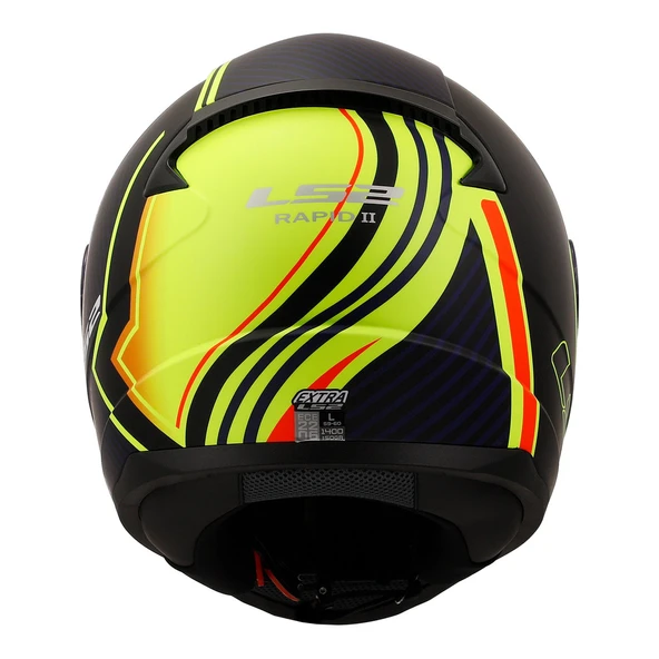 LS2 Rapid 2 Extra Kapalı Motosiklet Kaskı Mat Neon Sarı - 4