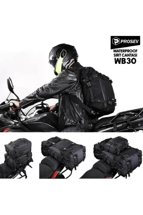 Prosev Wb30 Motosiklet Su Geçirmez Sırt Ve Bağaj Çantası-30 Litre