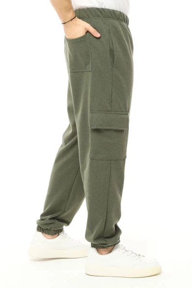 Erkek Kargo Cepli Jogger Eşofman Altı İndigo - 6