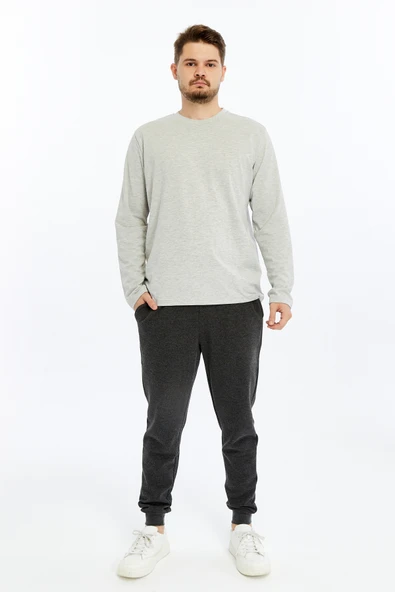 Erkek Jogger Eşofman Altı Gri - 12