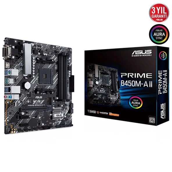 ASUS PRIME B450M-K II DDR4 M2 PCIe NVME DVI PCIe 16X v3.0 AM4 mATX - 8