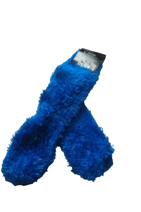 mavi peluş çorap - 1