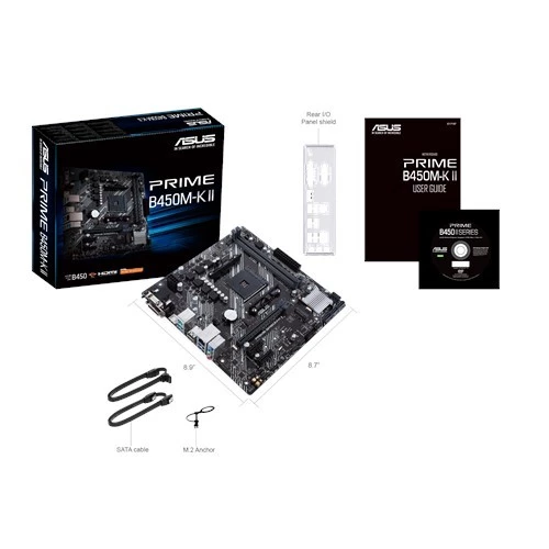 ASUS PRIME B450M-K II DDR4 M2 PCIe NVME DVI PCIe 16X v3.0 AM4 mATX - 7