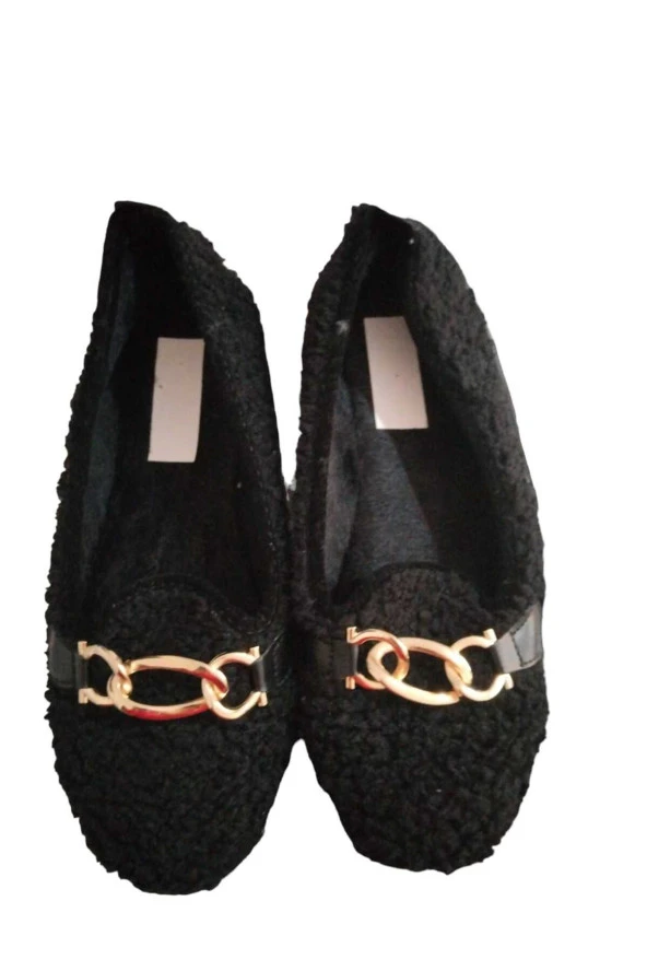 peluş kumaş ev ayakkabısı - 2