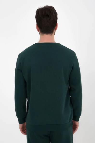 Erkek Baskılı Sweat Yeşil - 4