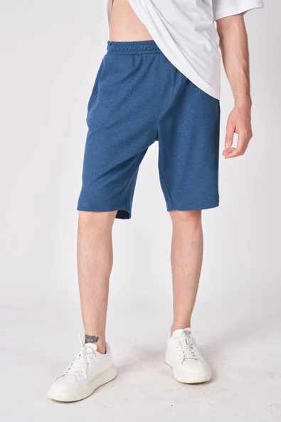 Erkek Pamuk Karışımlı Oversize Bermuda - 5