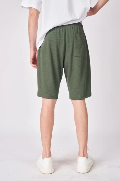 Erkek Pamuk Karışımlı Oversize Bermuda - 4