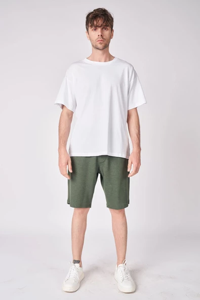 Erkek Pamuk Karışımlı Oversize Bermuda - 2