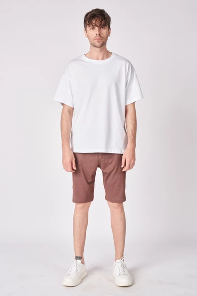 Erkek Pamuk Karışımlı Oversize Bermuda - 2