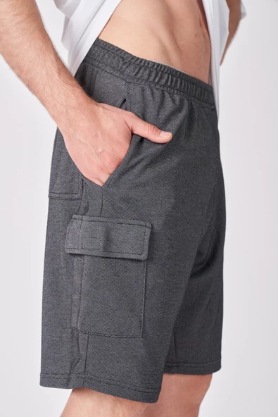 Erkek Pamuk Karışımlı Oversize Bermuda - 7