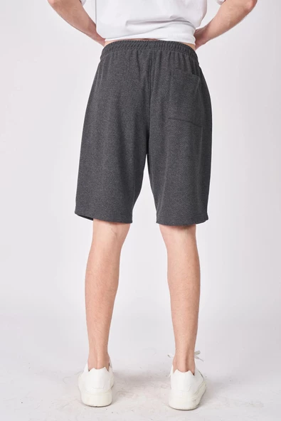 Erkek Pamuk Karışımlı Oversize Bermuda - 12