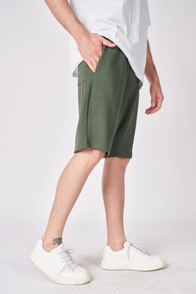 Erkek Pamuk Karışımlı Oversize Bermuda - 3